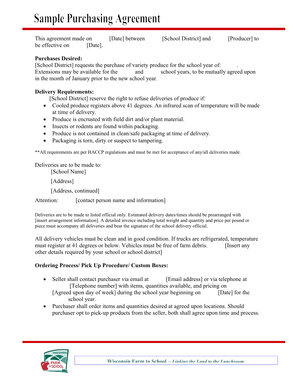 This Agreement Made on Date Between School District and Producer to Be Effective on Date