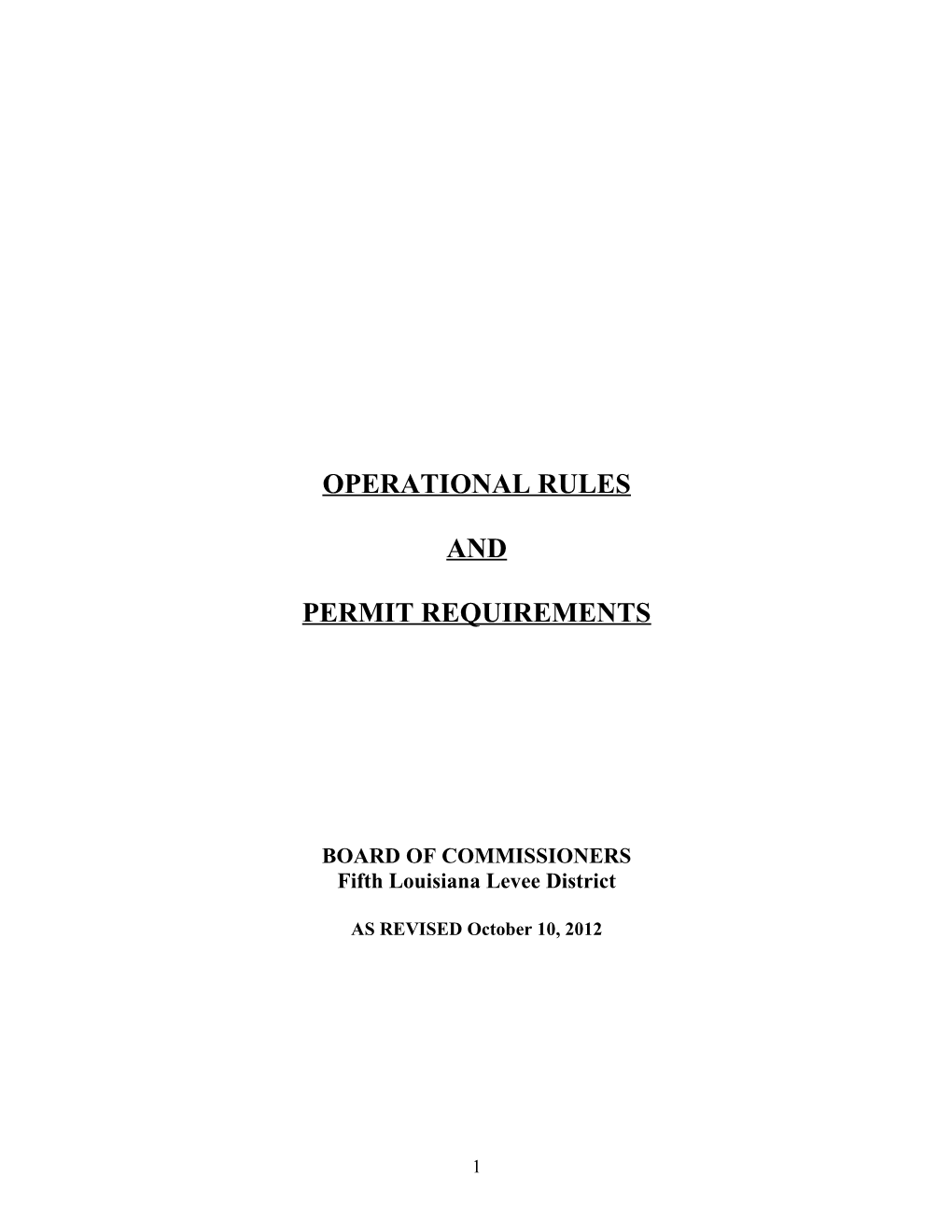 Operational Rules