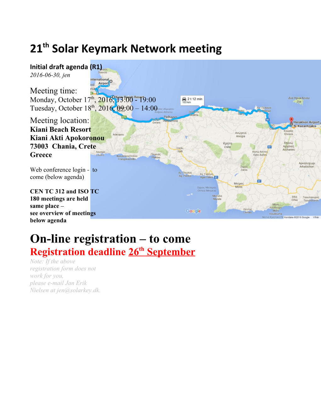 21Th Solar Keymark Network Meeting