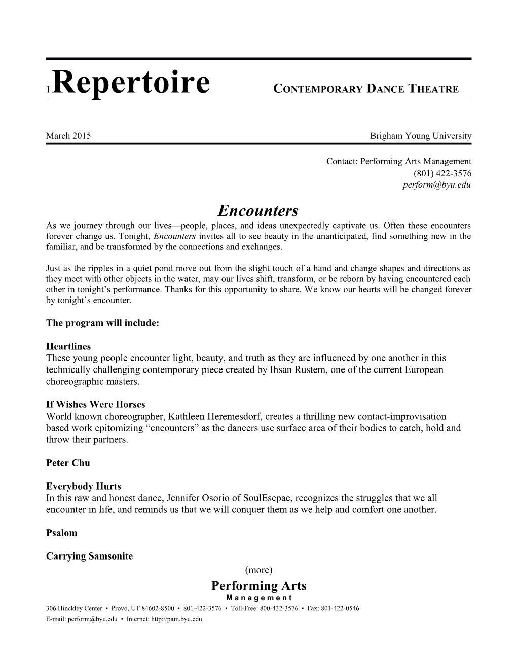 Repertoire Contemporary Dance Theatre