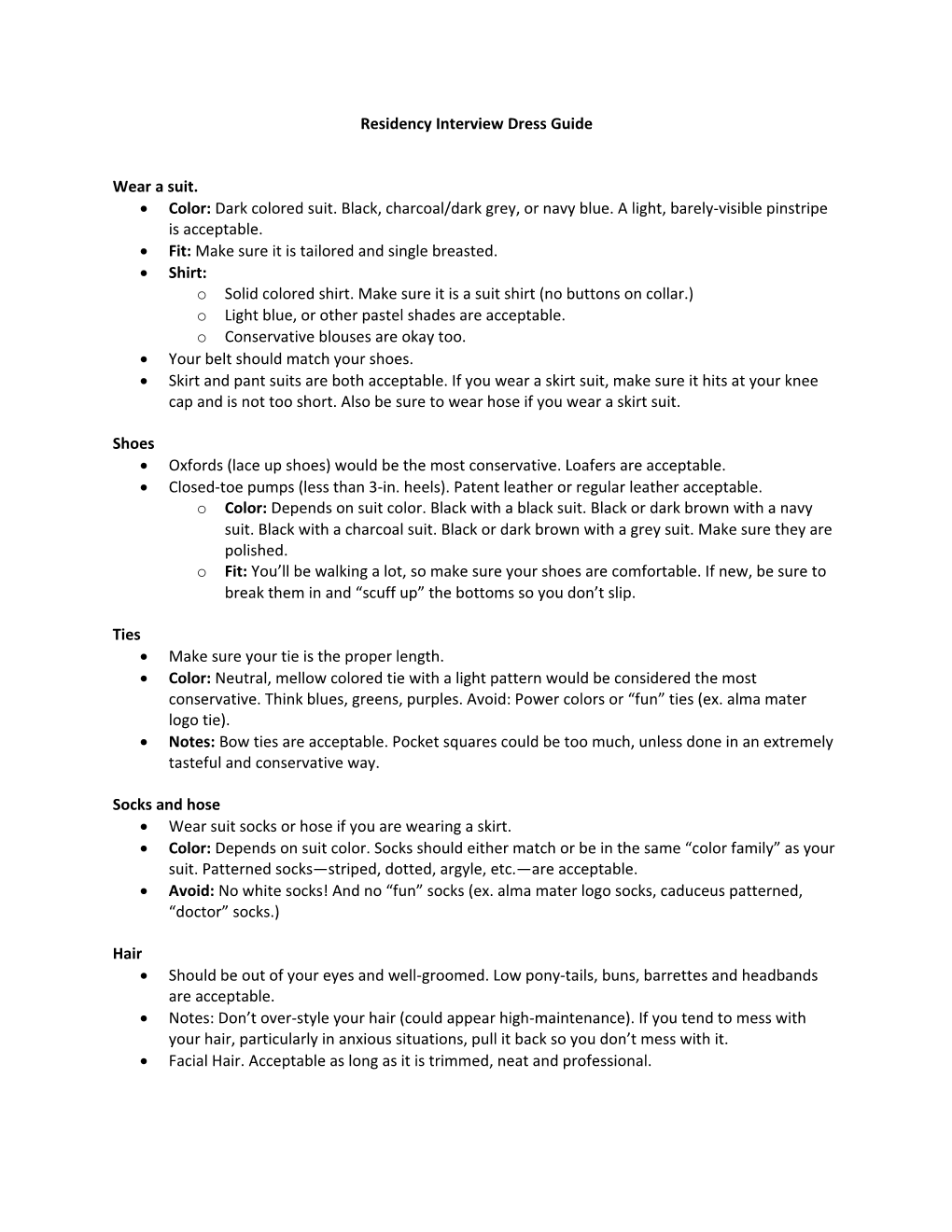 Residency Interview Dress Guide