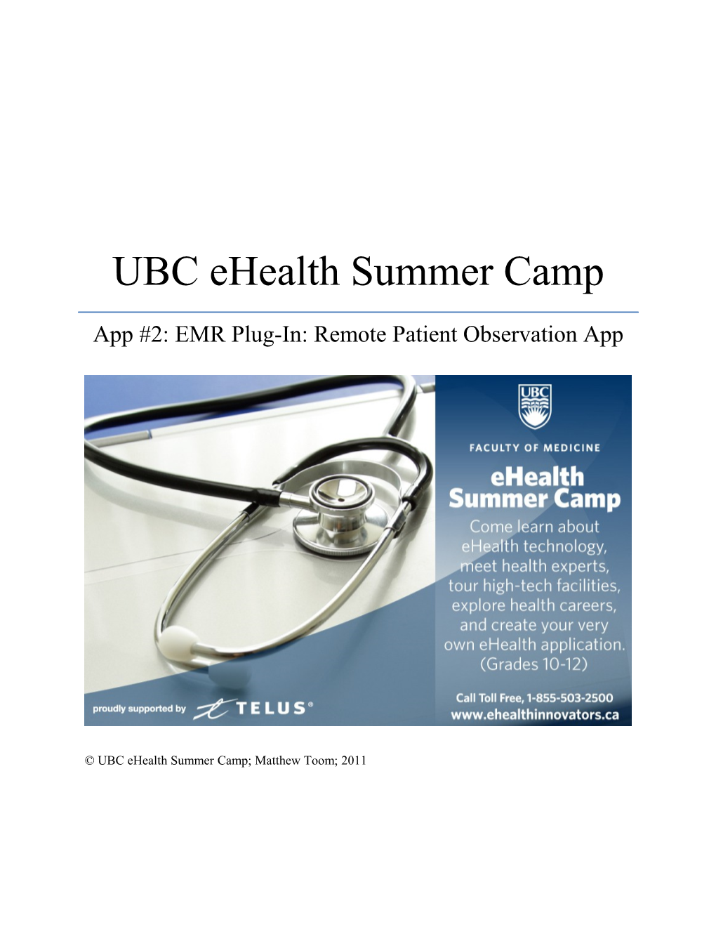 UBC Ehealth Summer Camp