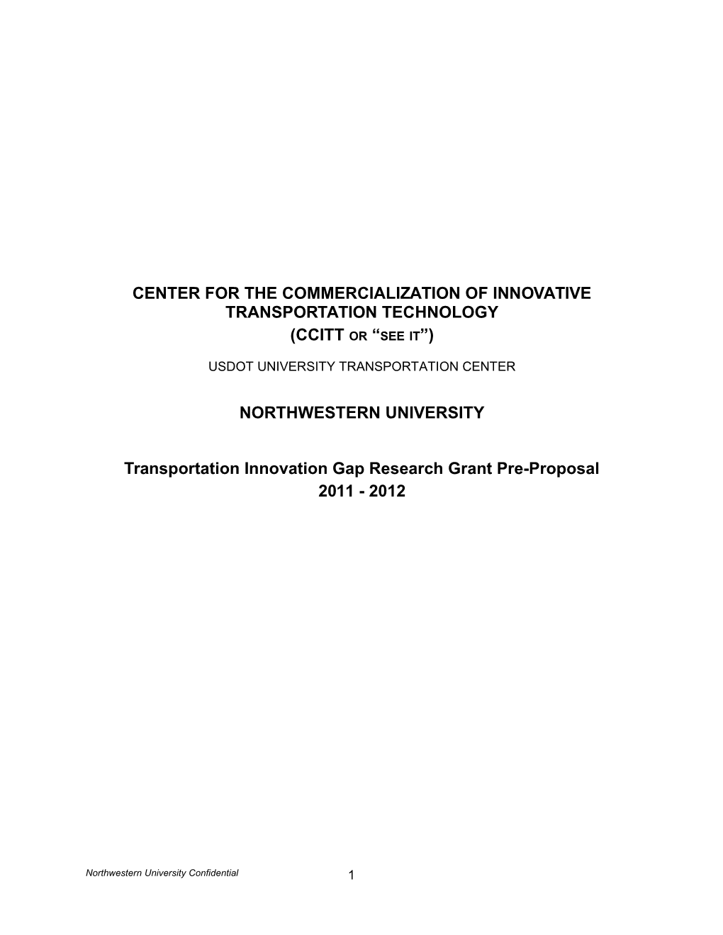 Center for the Commercialization of Innovative Transportation Technology