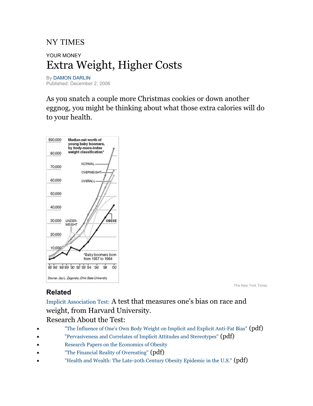 Extra Weight, Higher Costs