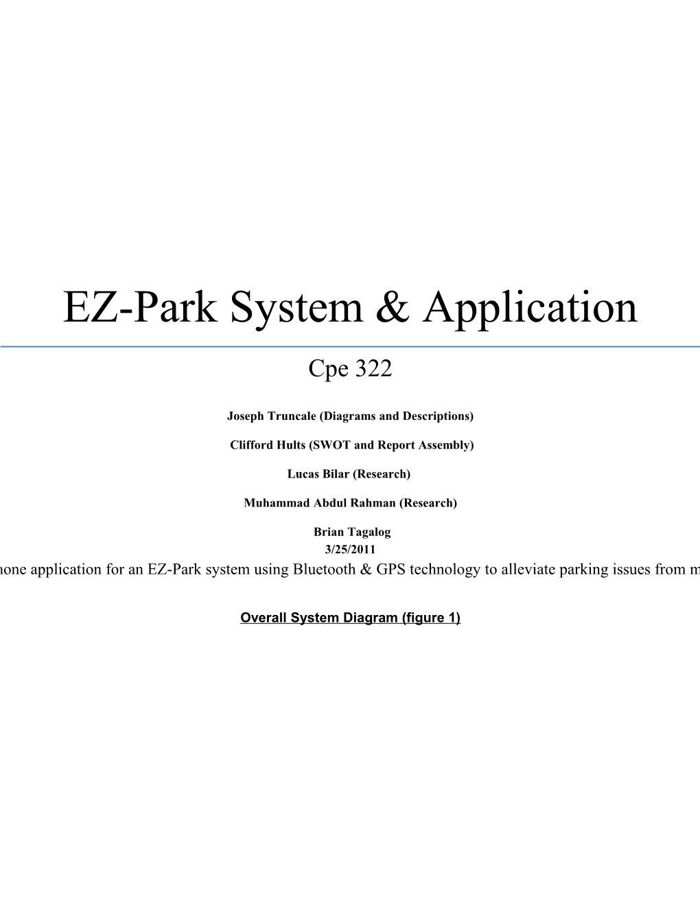 EZ-Park System & Application