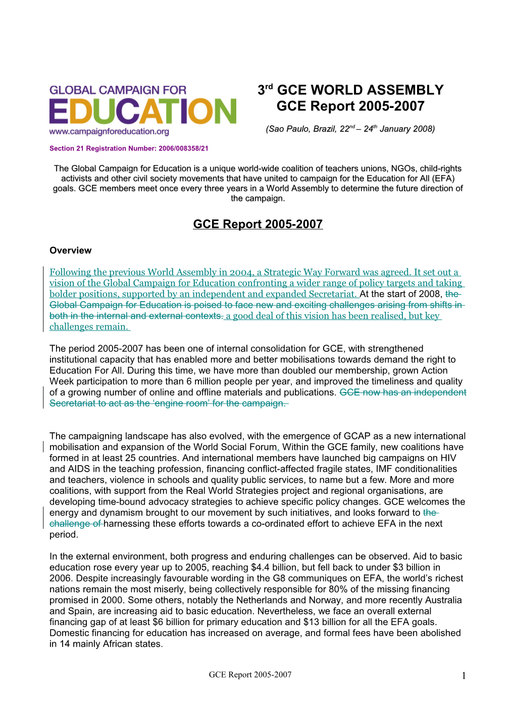 GCE Activity Report 2006