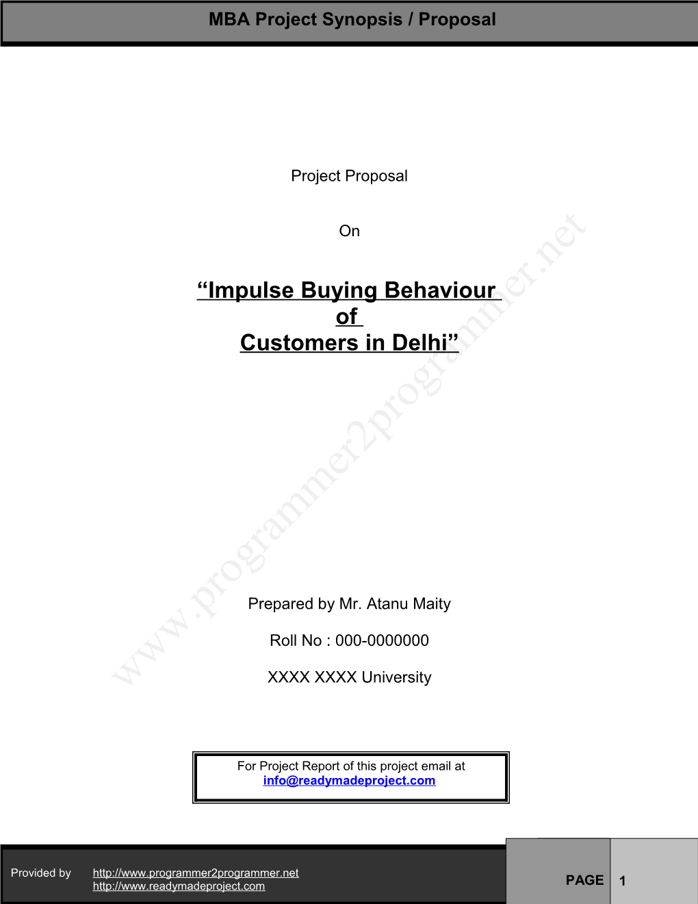 Impulse Buying Behaviour of Customers in Delhi
