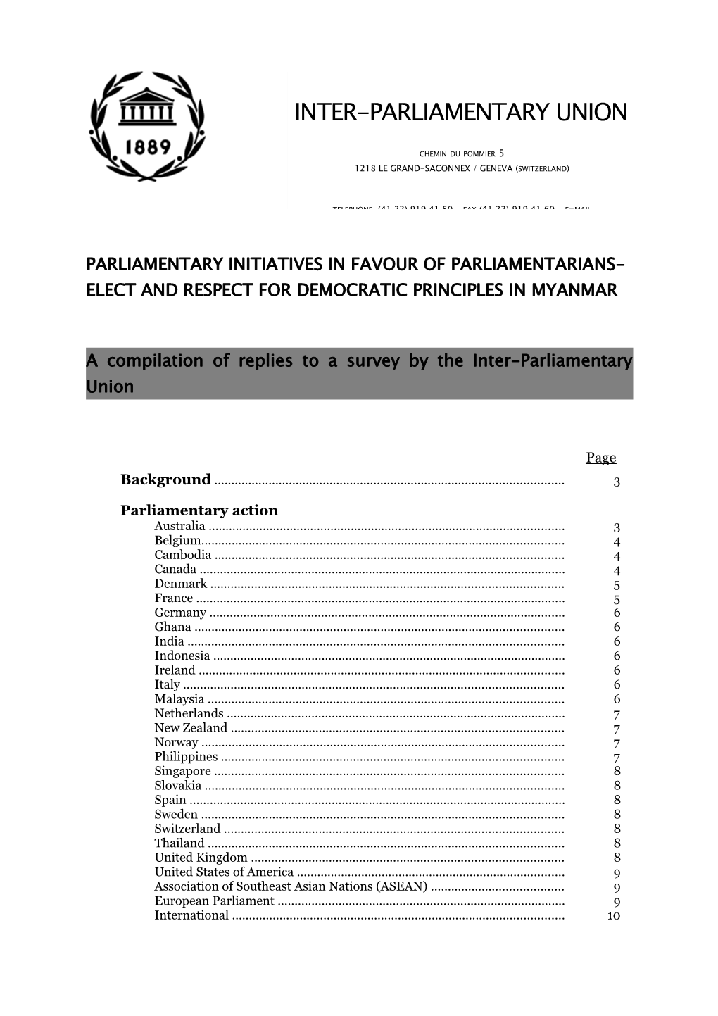 Report on the Mission to Mongolia