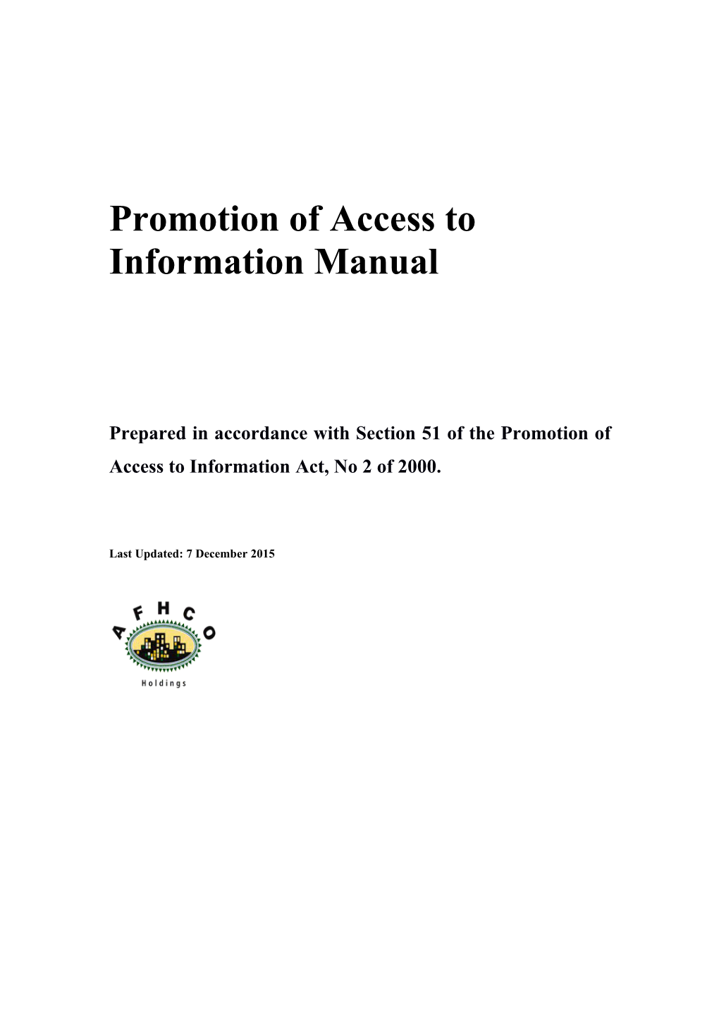 Promotion of Access to Information Manual