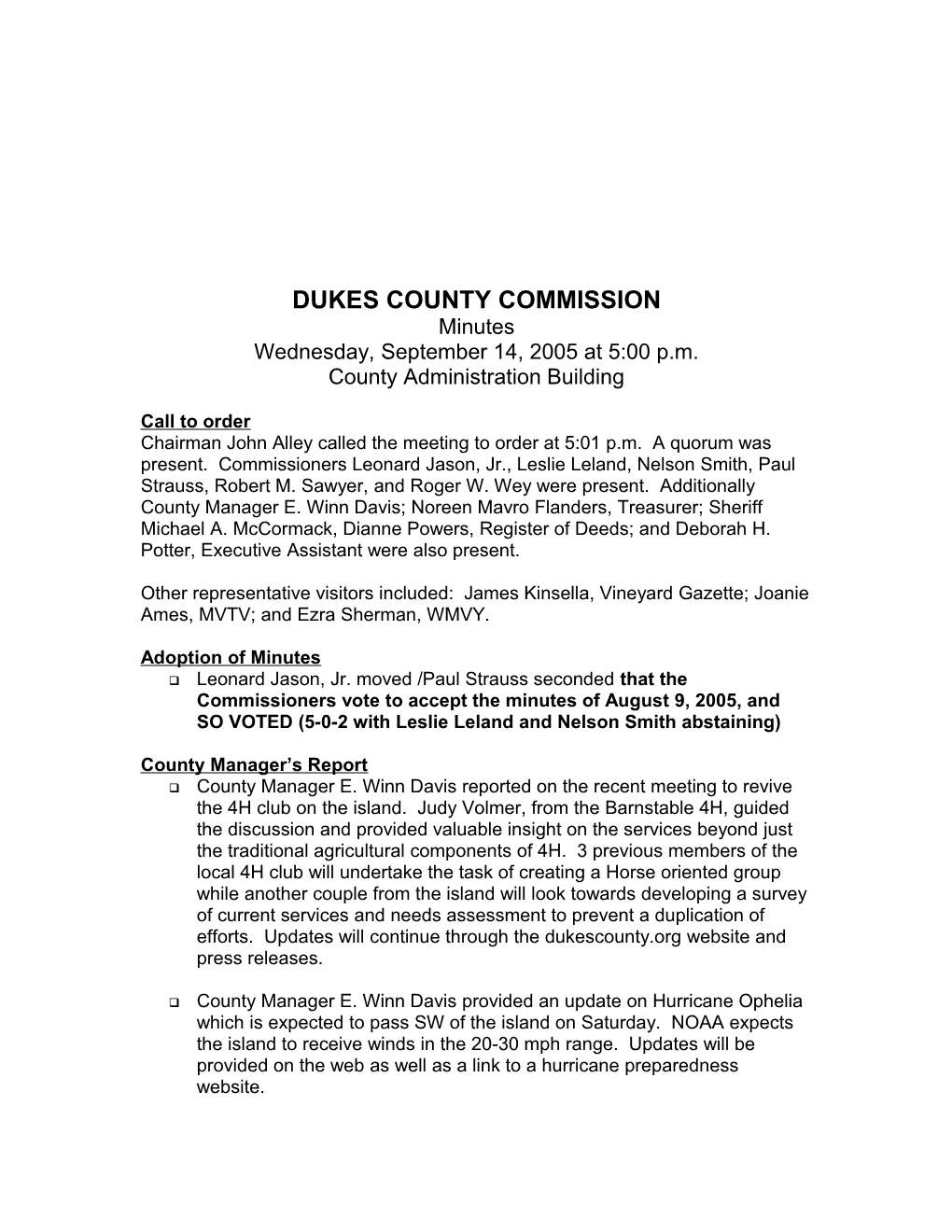 Dukes County Commission