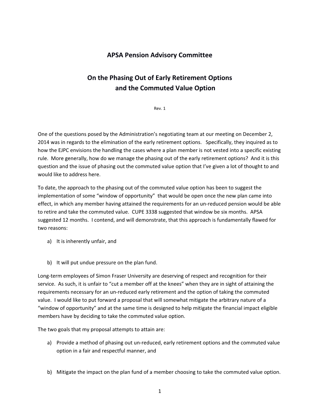 APSA Pension Advisory Committee