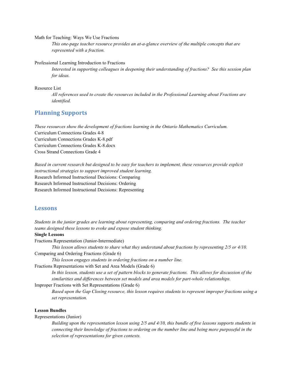 Math for Teaching: Ways We Use Fractions