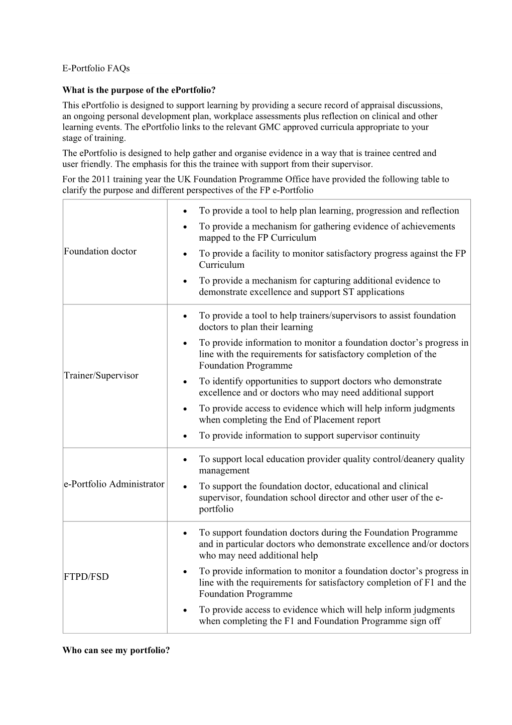 What Is the Purpose of the Eportfolio?