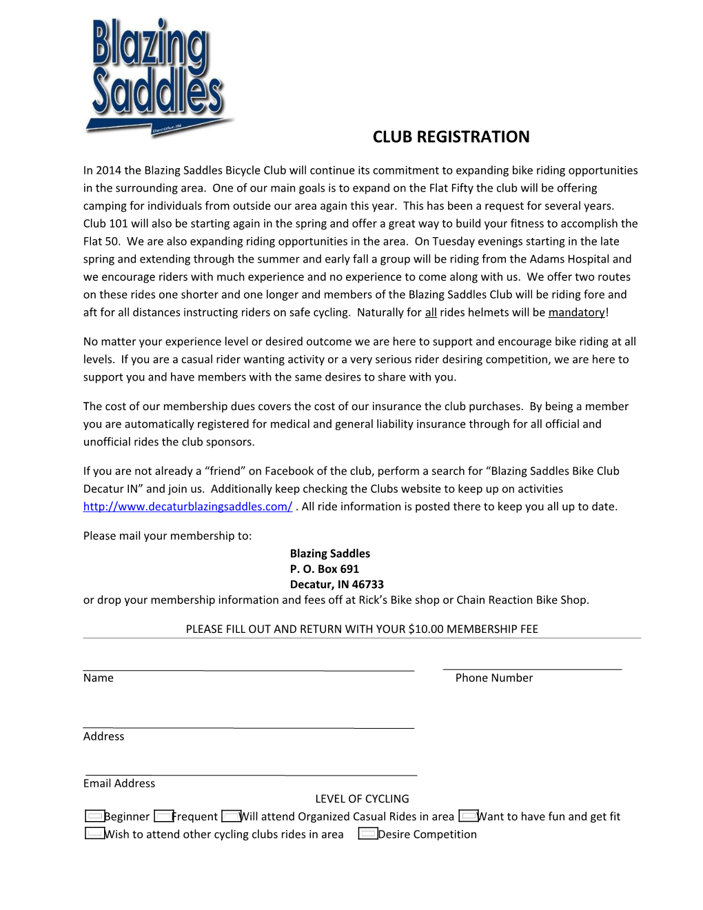 Club Registration