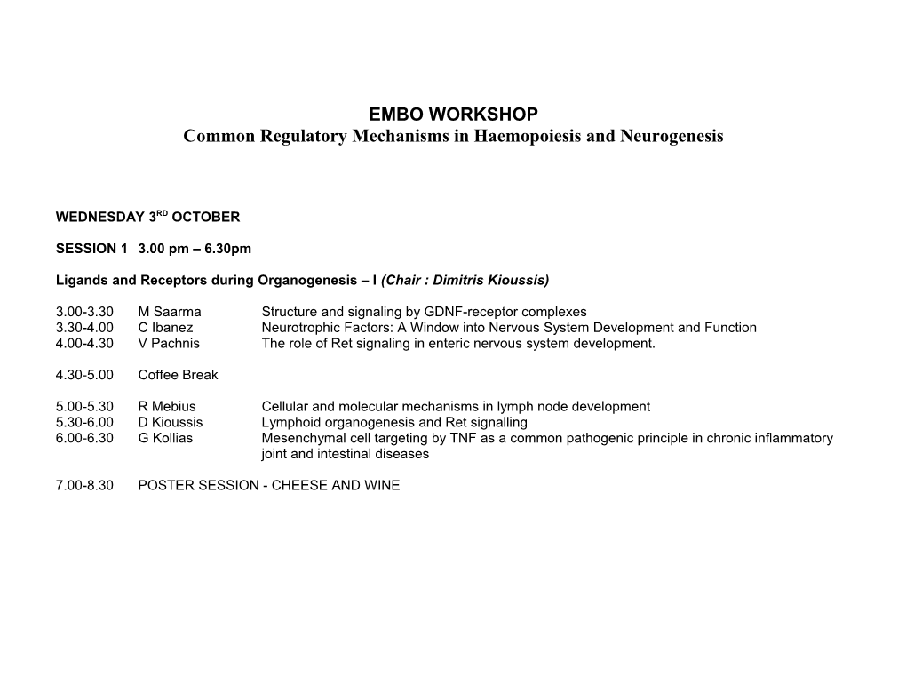 Common Regulatory Mechanisms in Haemopoiesis and Neurogenesis