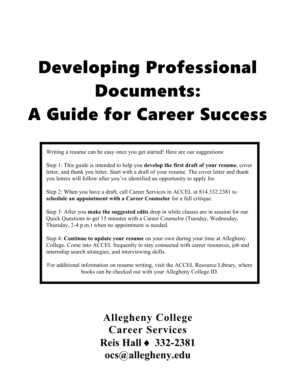 Developingprofessional Documents