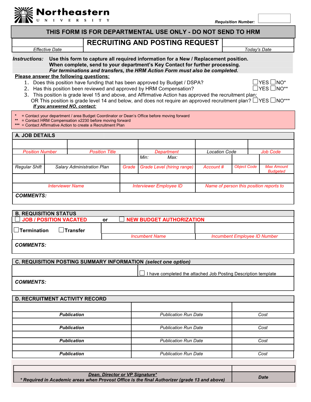 Guide to Completing Streamlined Position Description