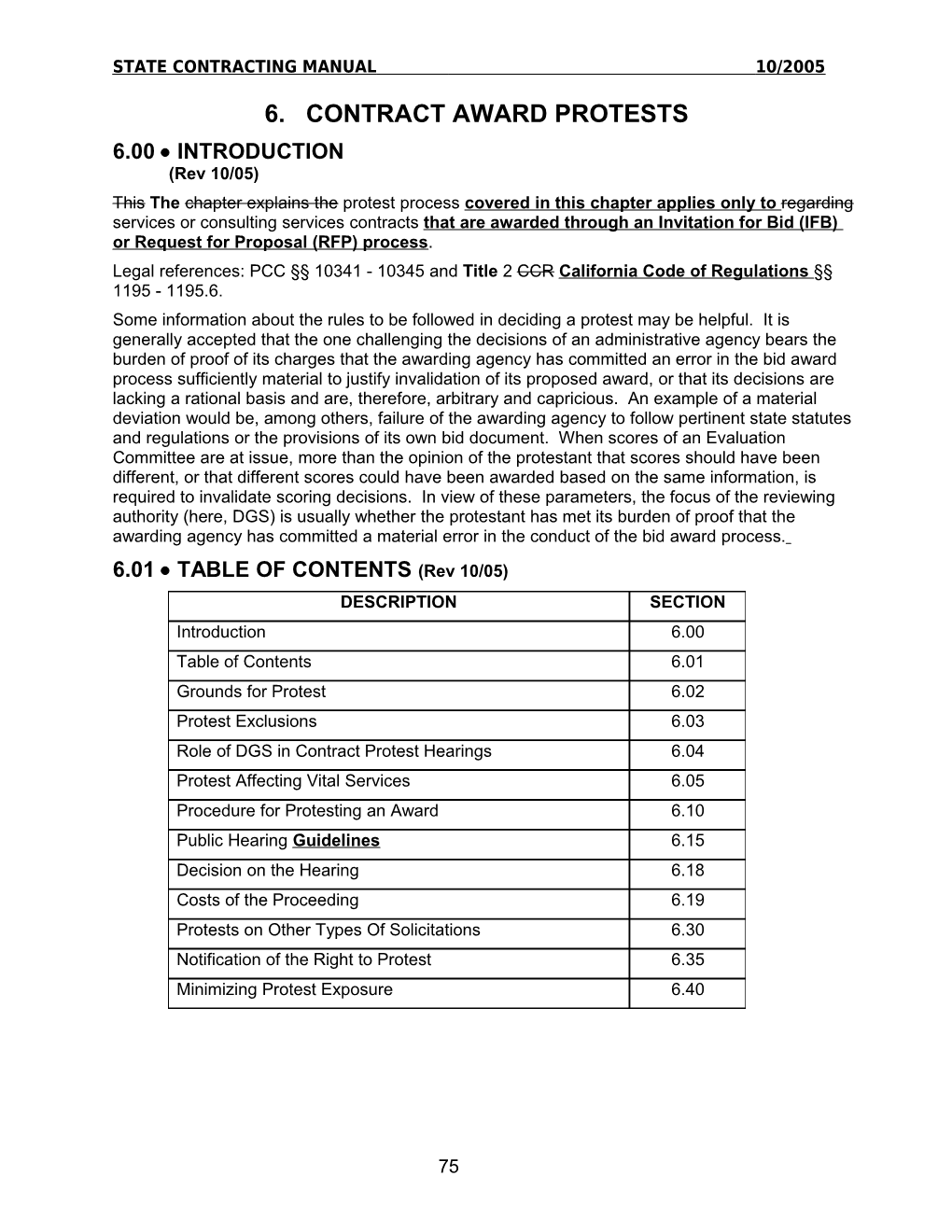 State Contracting Manual10/2005
