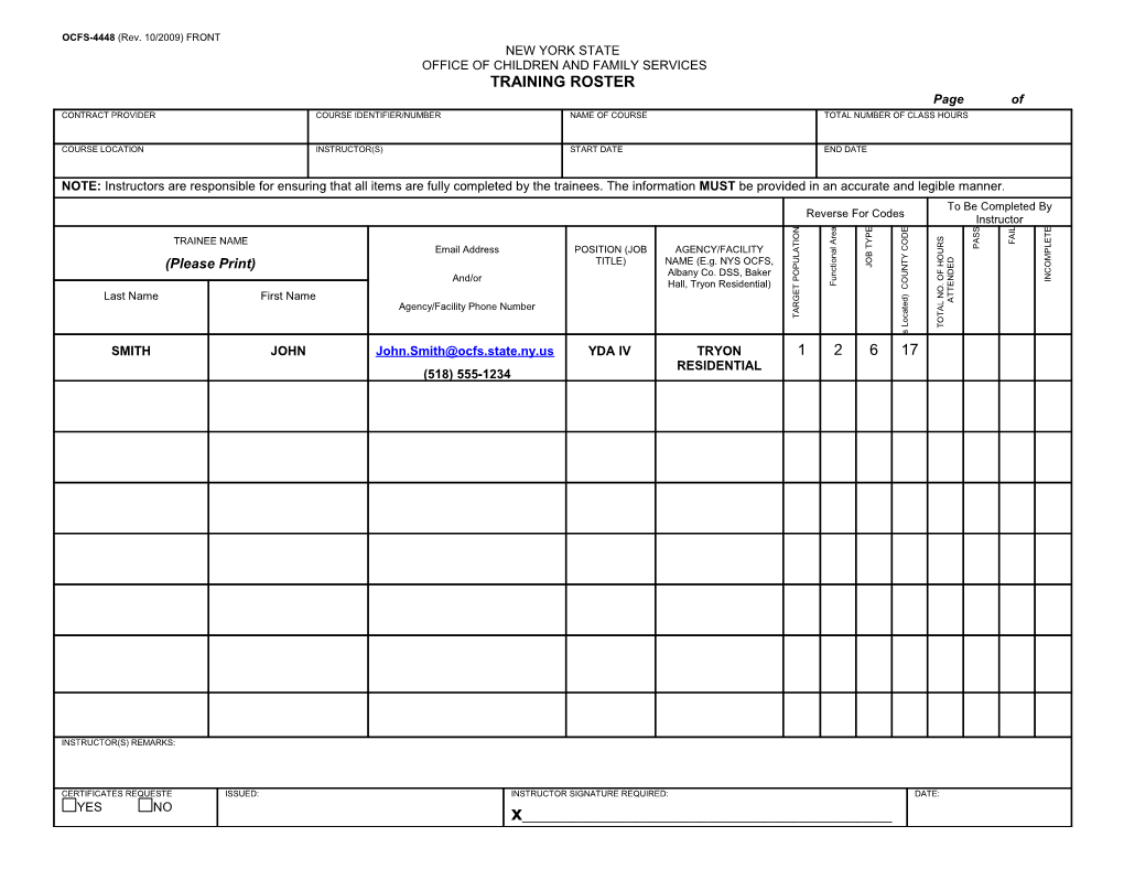 OCFS-4448 (Rev. 10/2009) FRONT