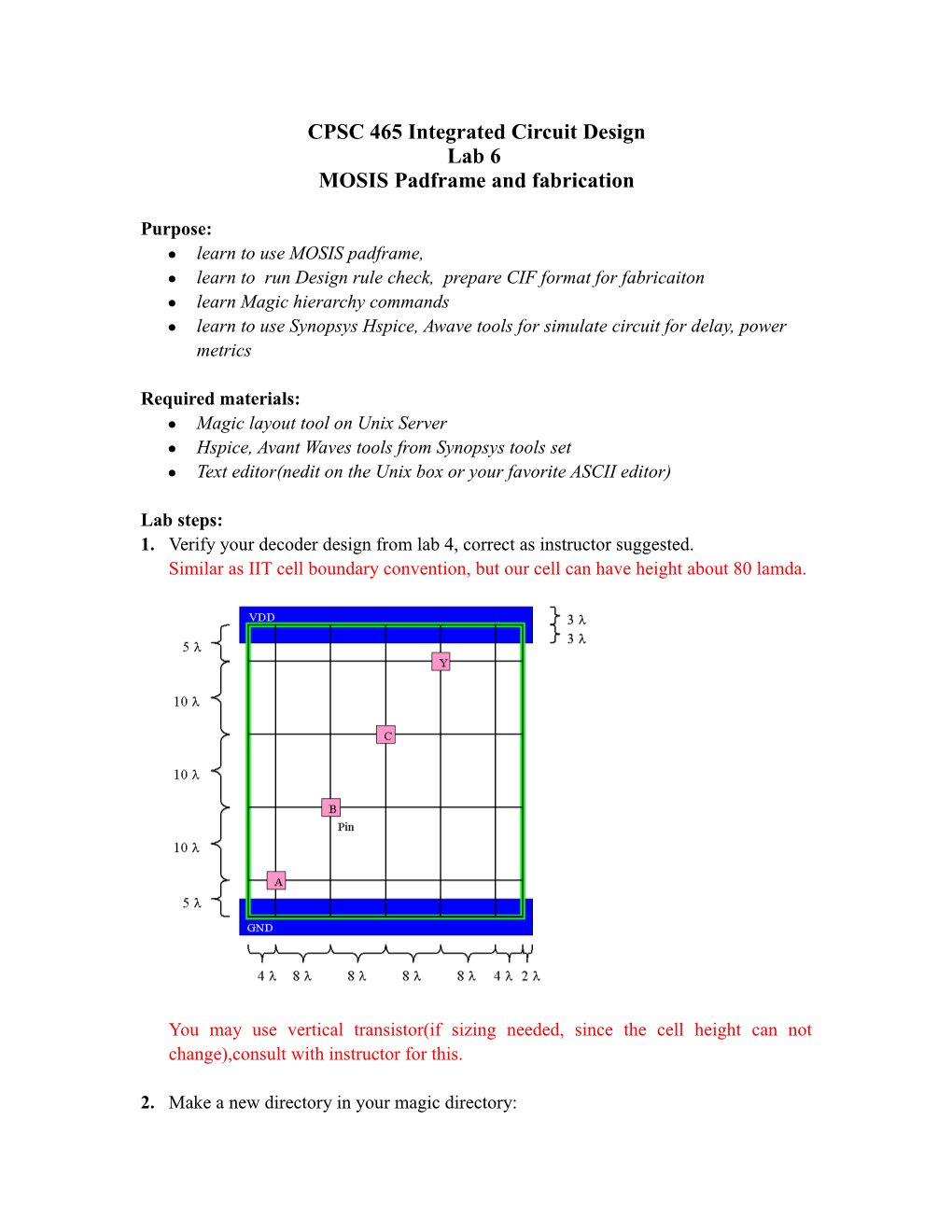 CPSC 466 Integrated Circuit Design