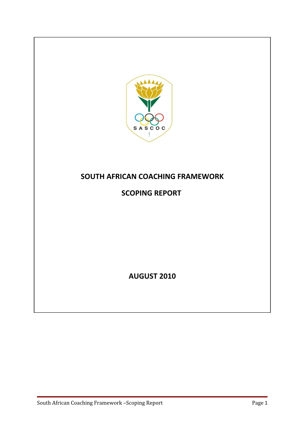 South African Coaching Framework