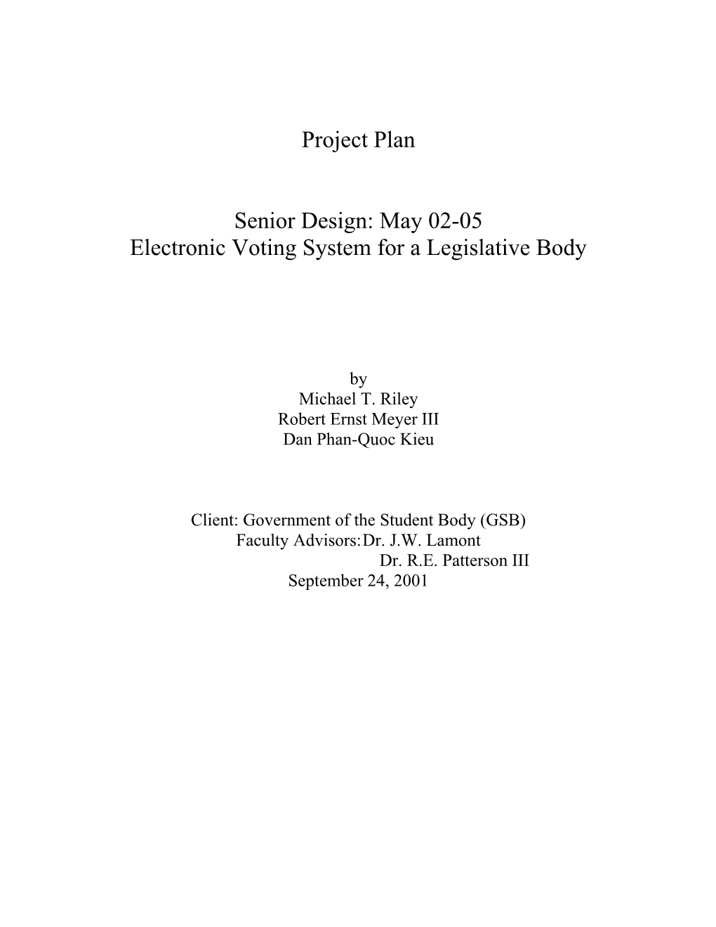 Electronic Voting System for a Legislative Body