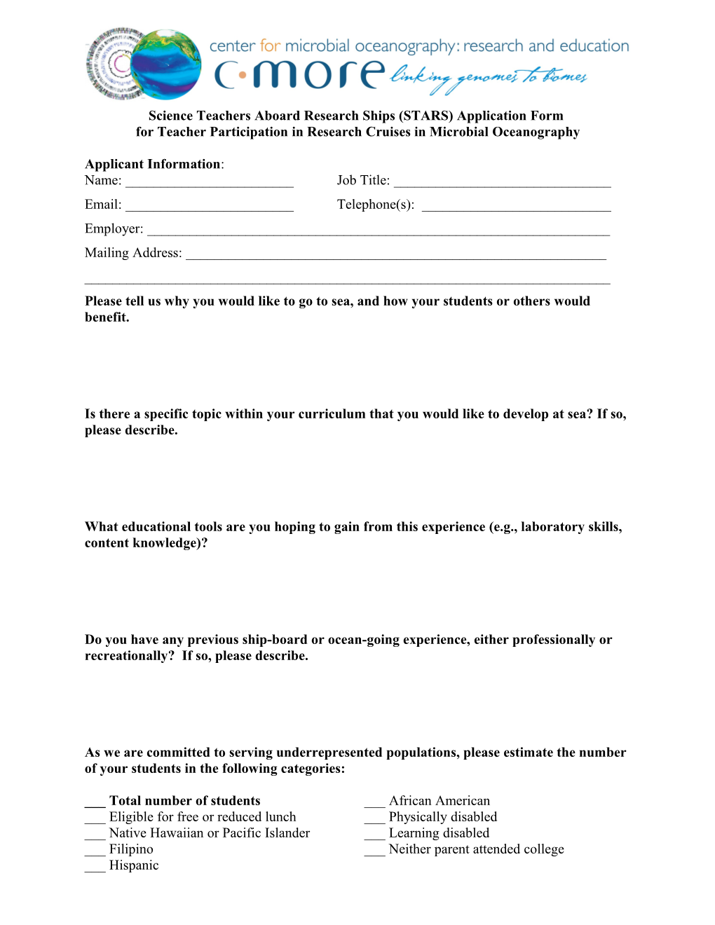 C-MORE Mini-Grant Application Form