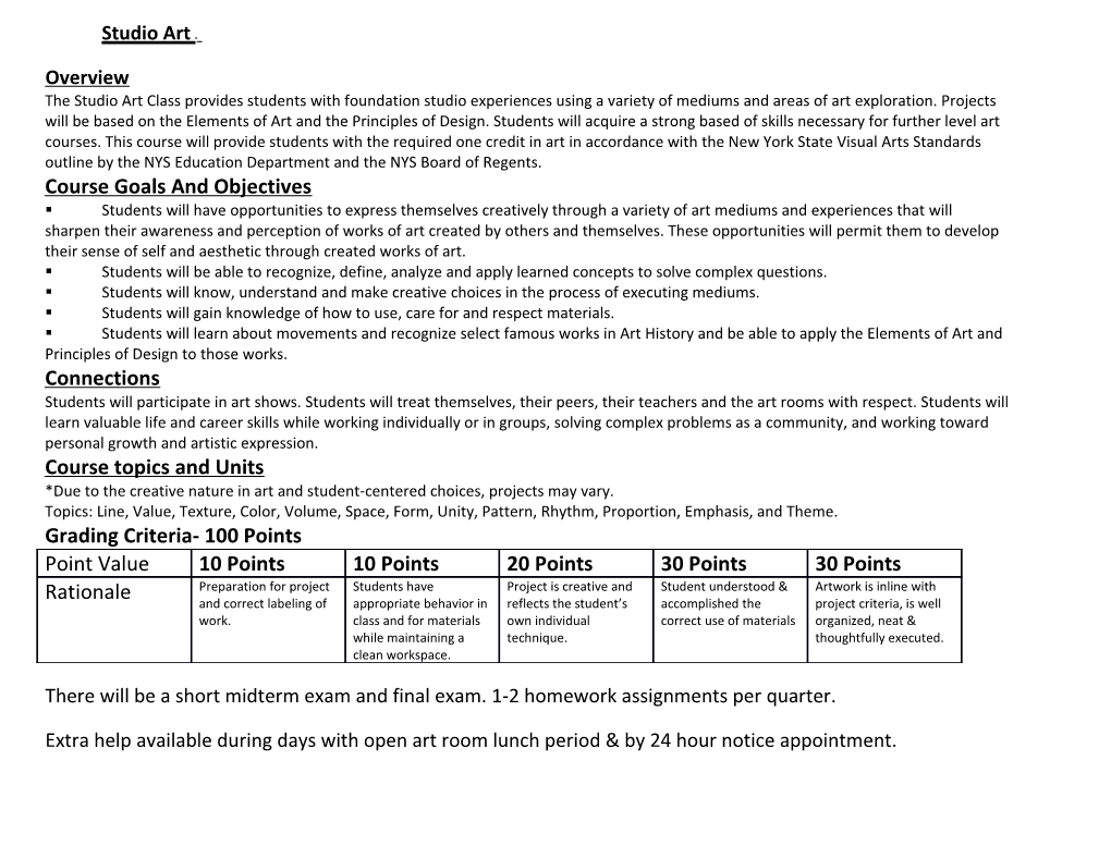 Course Goals and Objectives