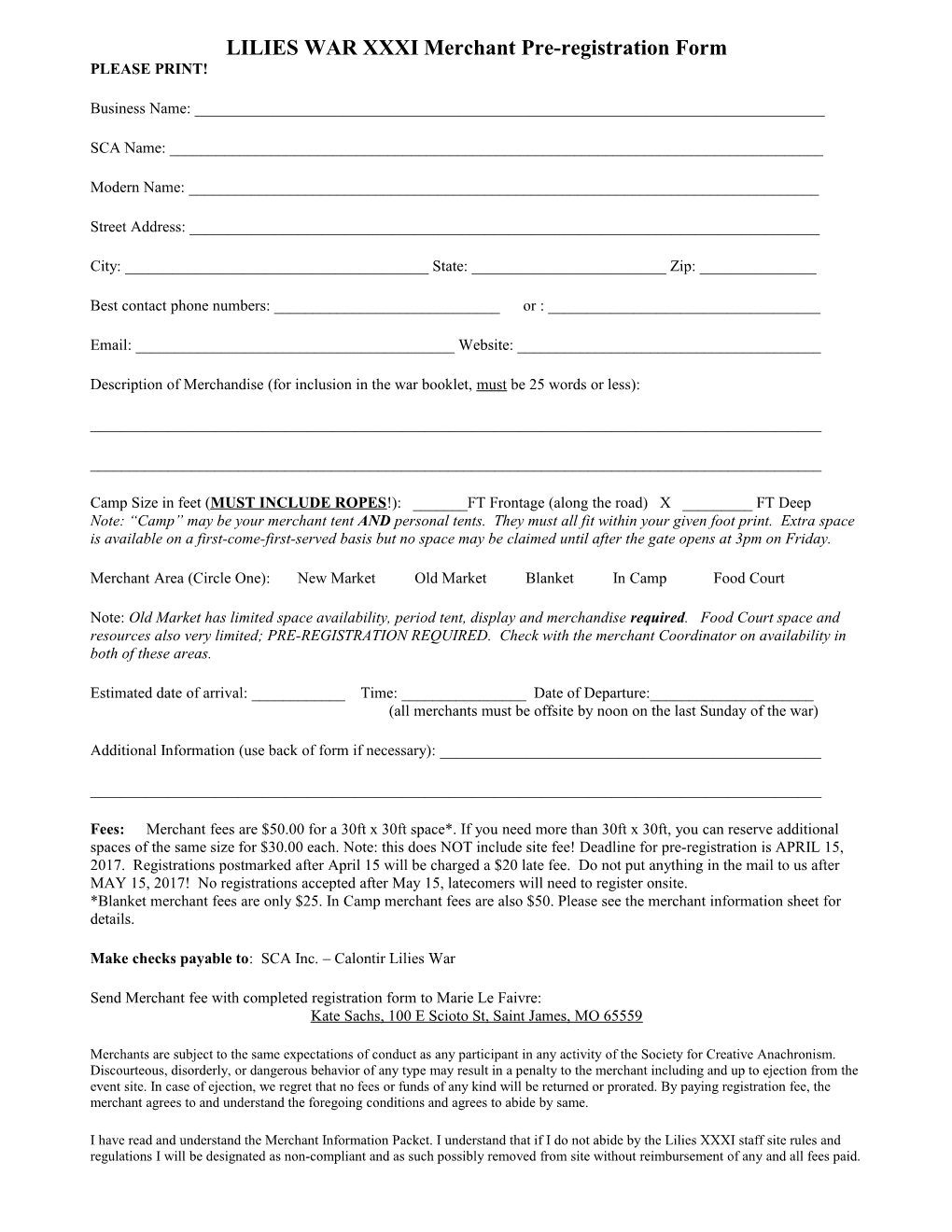 2015 Merchant Pre-Reg Form