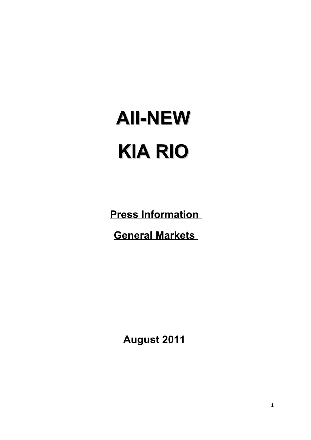 Revolutionary New Rio to Power Kia Sales Boom