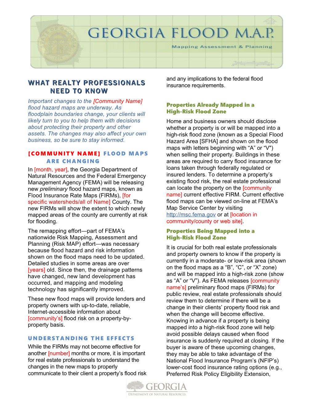Realty Professionals Fact Sheet