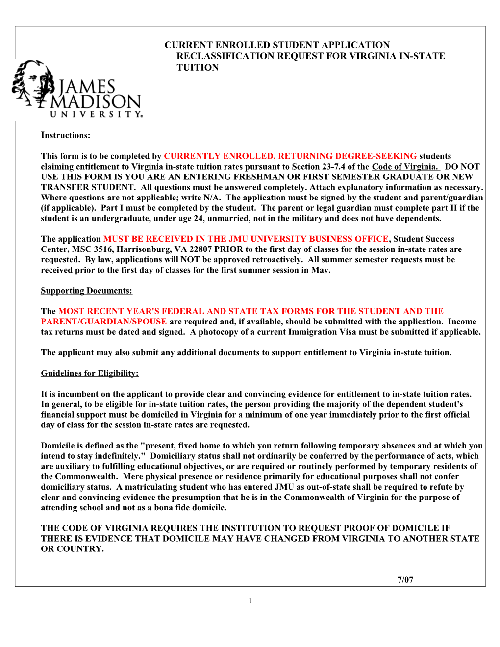 Student Tax Release Authorization