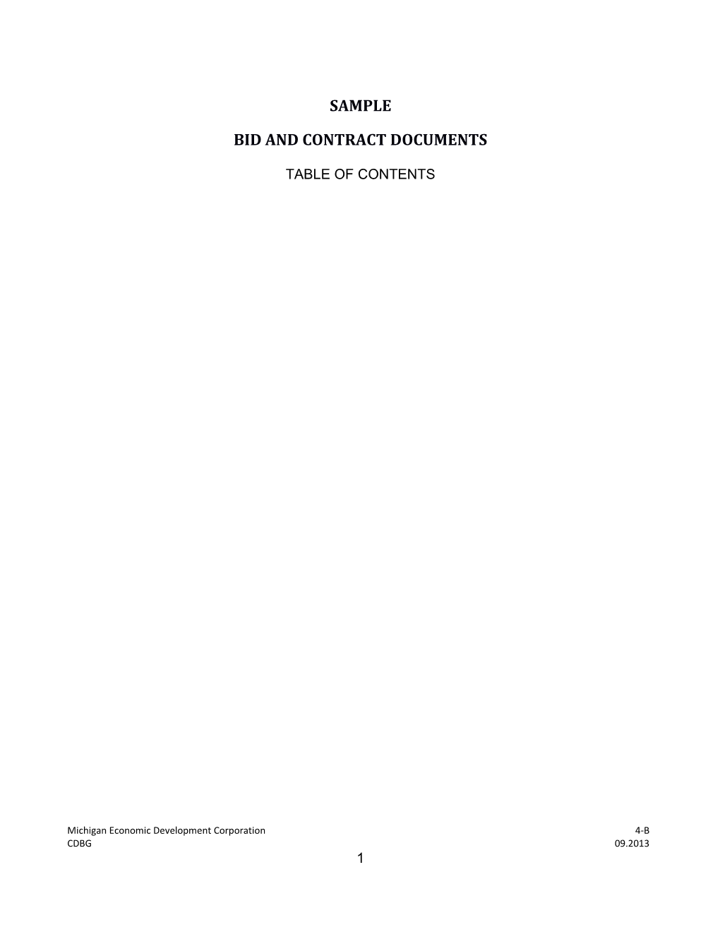 Bid and Contract Documents