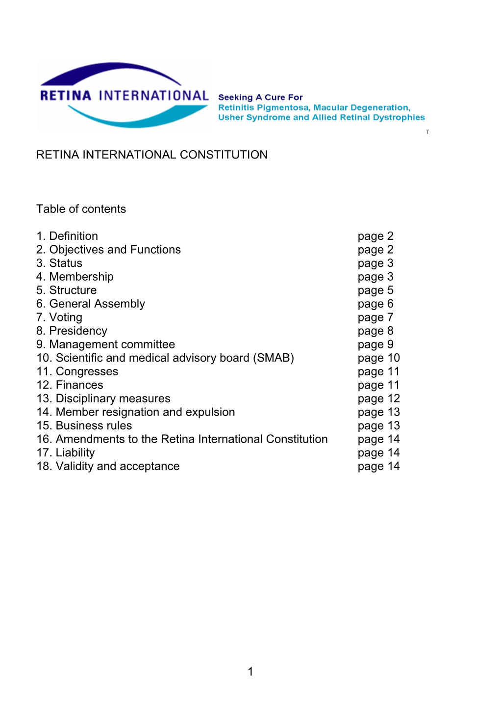 Retina International Constitution