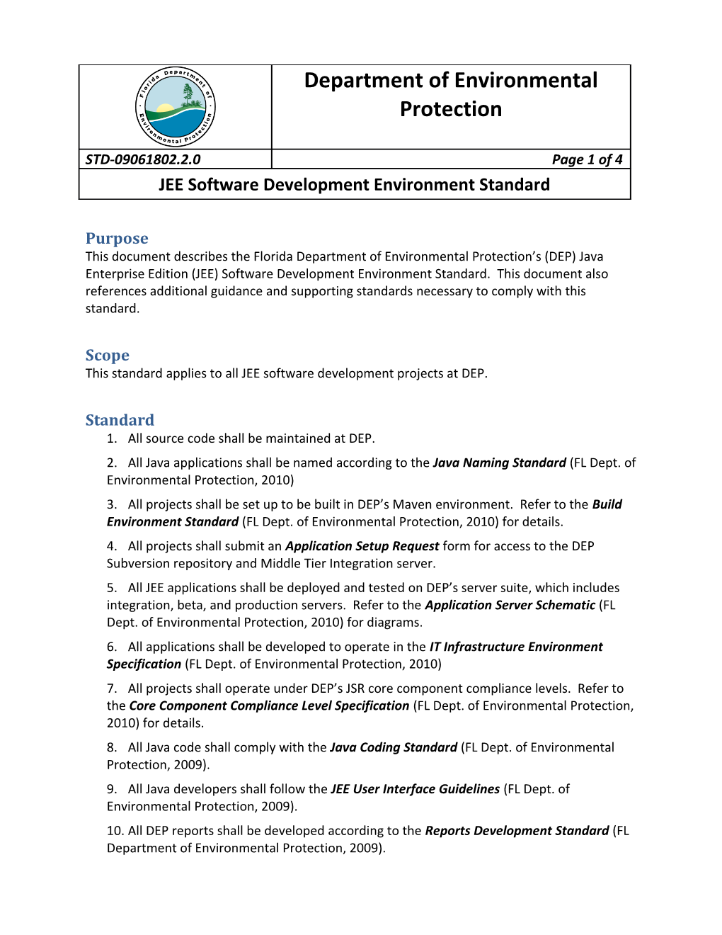 Software Development Environment Standard