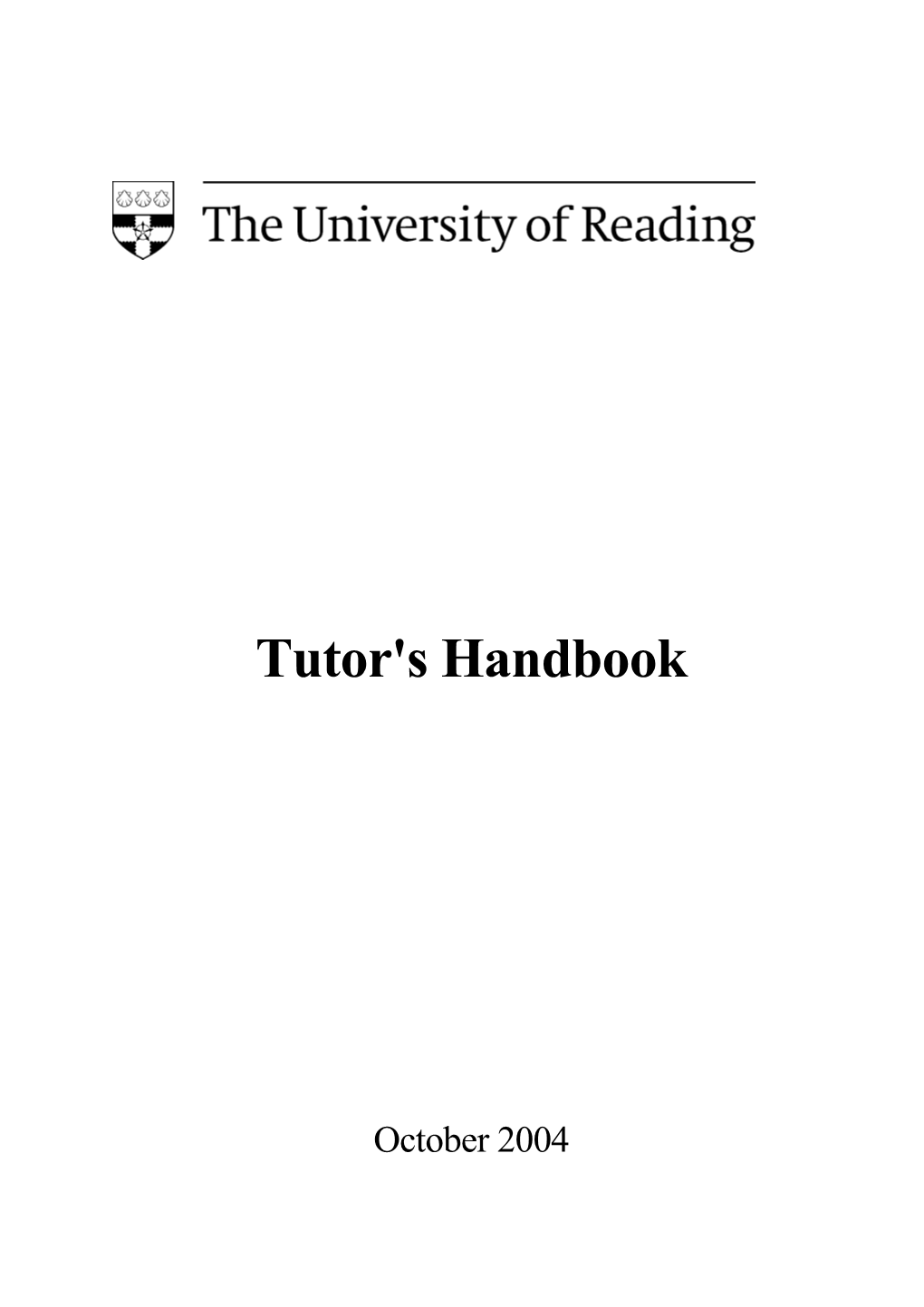 Tutor's Handbook