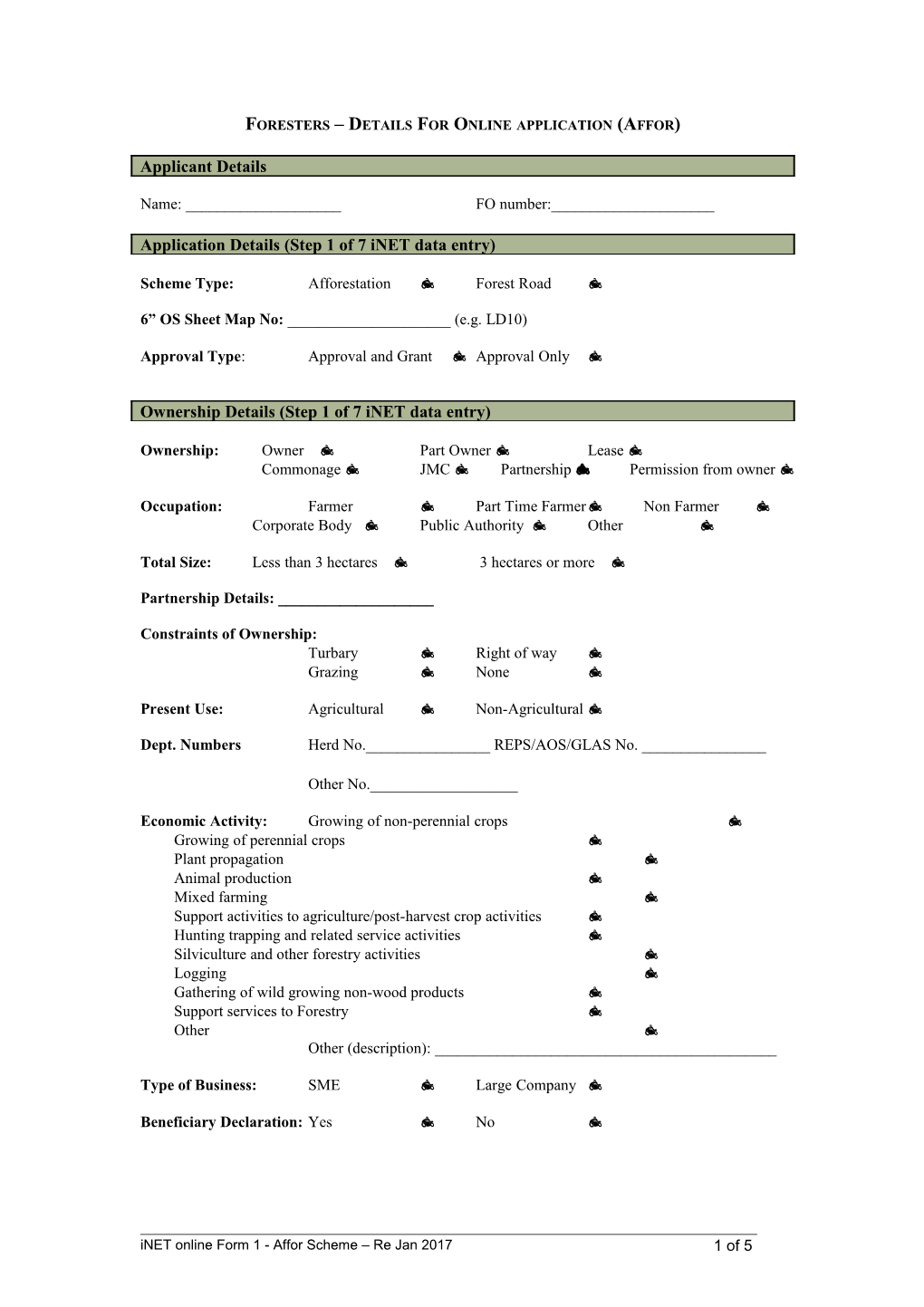 Foresters Details of Online Application Form (Affor)