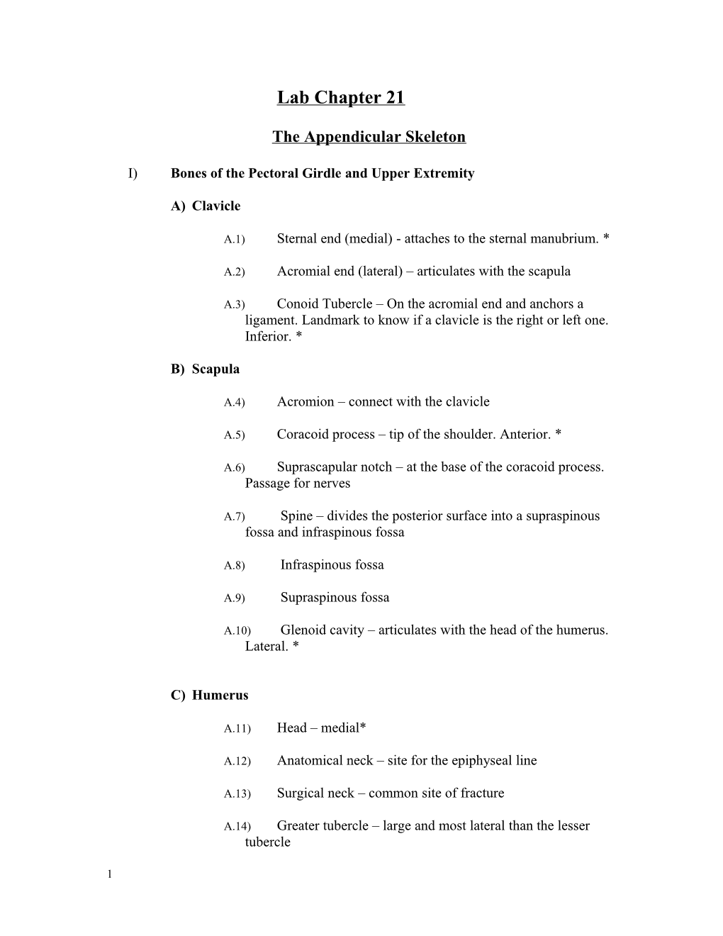 The Appendicular Skeleton