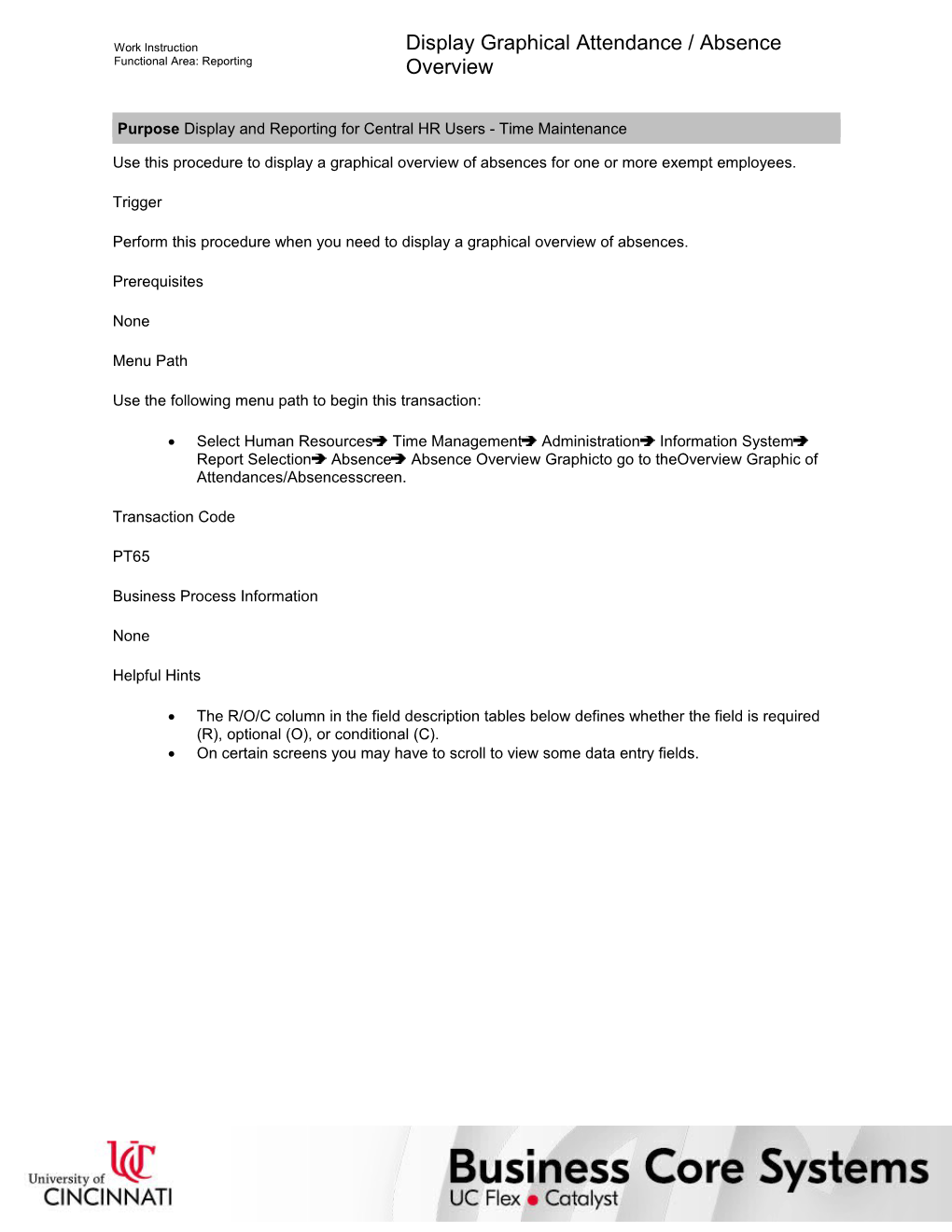 Display Graphical Attendance / Absence Overview