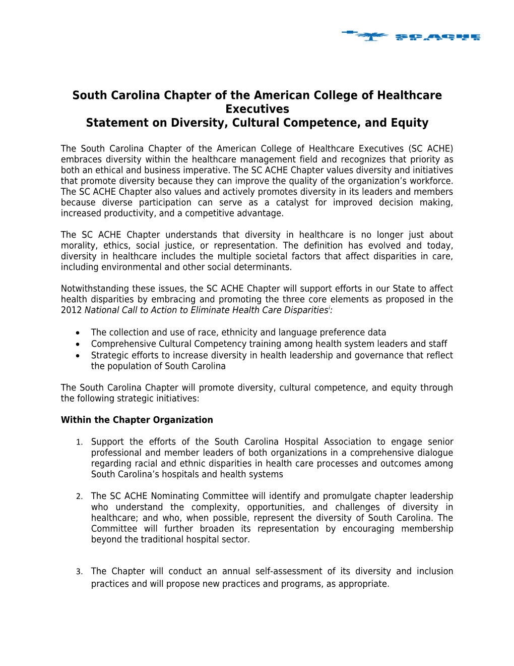 South Carolina Chapter of the American College of Healthcare Executives