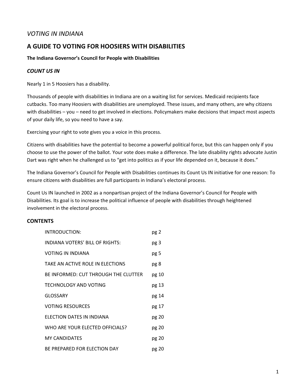 A Guide to Voting for Hoosiers with Disabilities