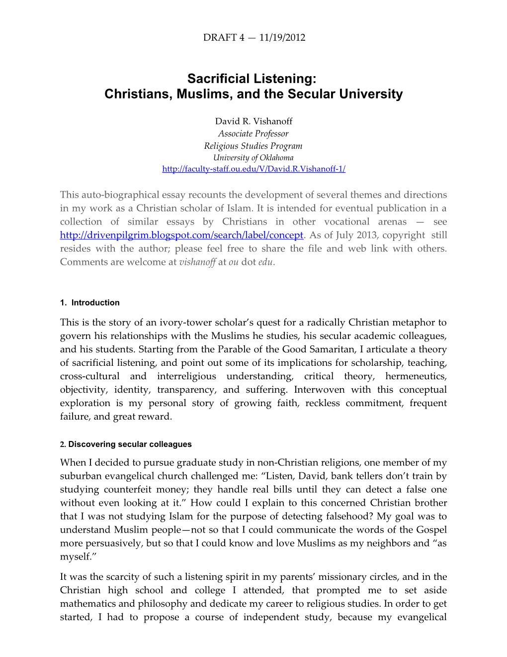 Christians, Muslims, and the Secular University