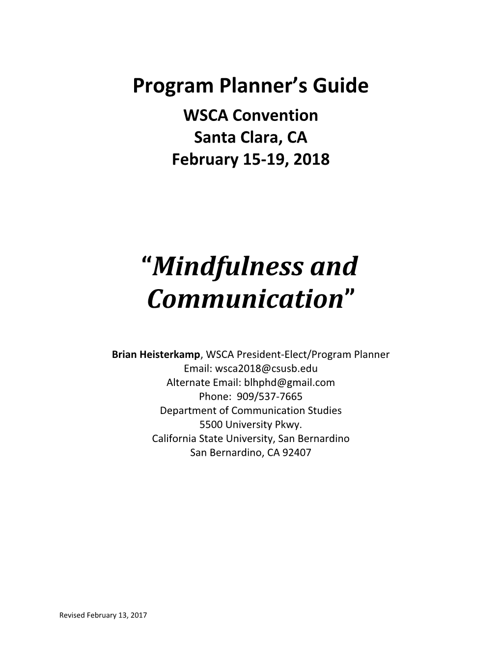 Program Planner S Guide