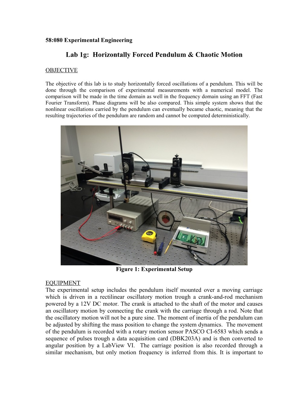 Lab1g: Horizontally Forced Pendulum & Chaotic Motion