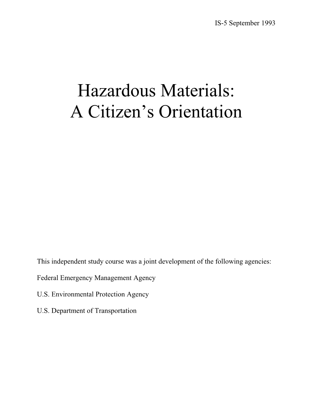 A Citizen S Orientation