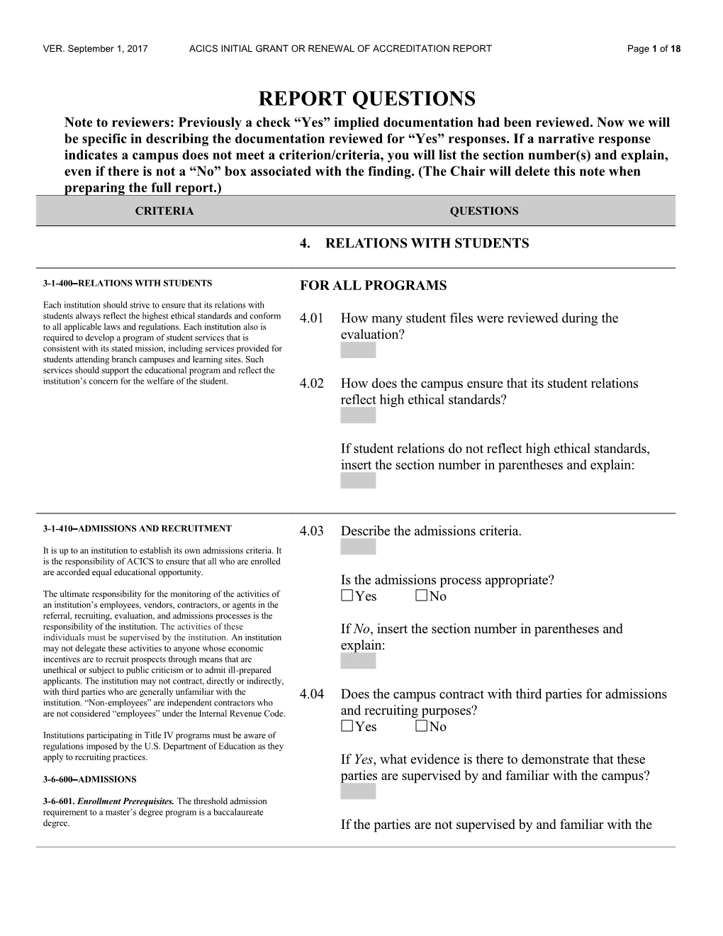 4 Relations with Students