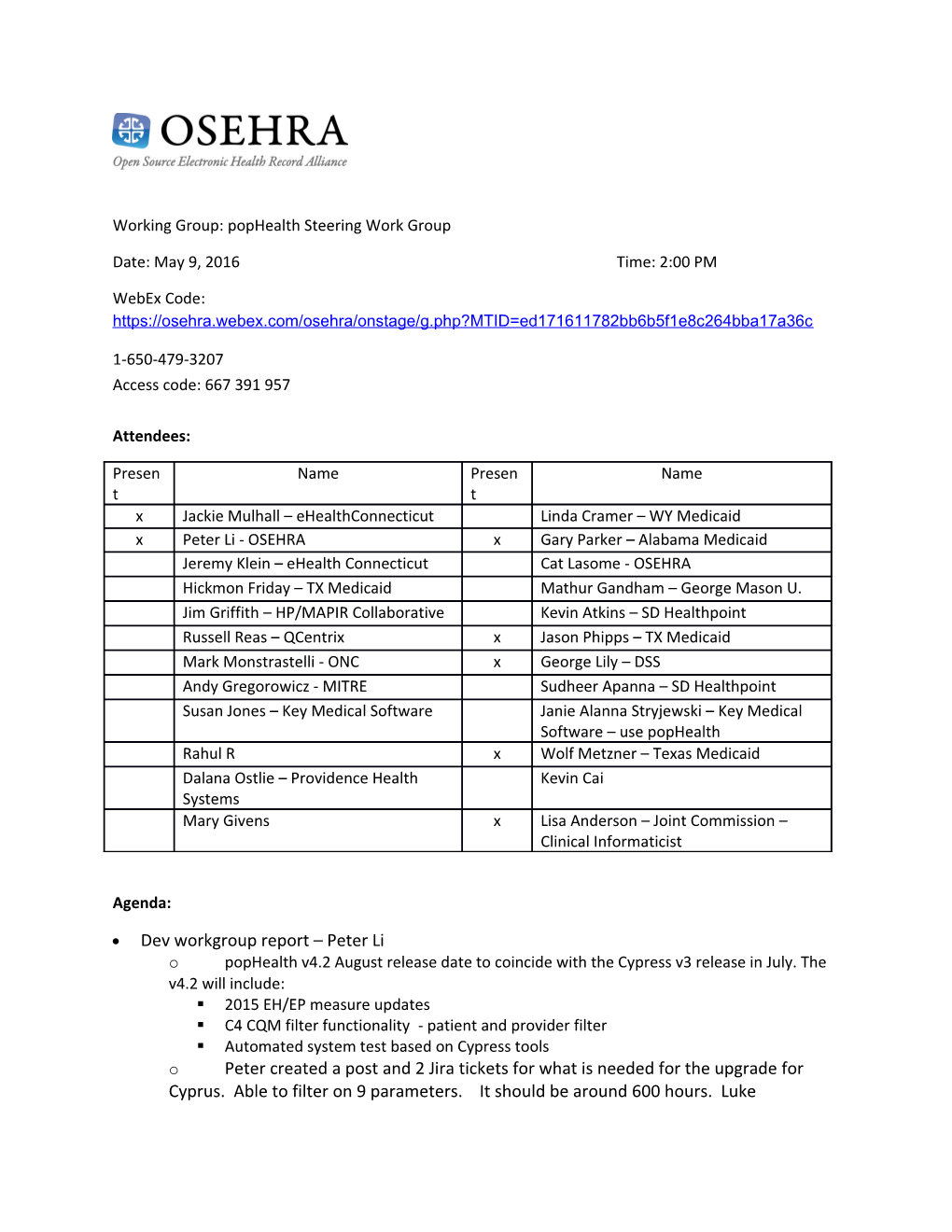 Working Group:Pophealth Steering Work Group