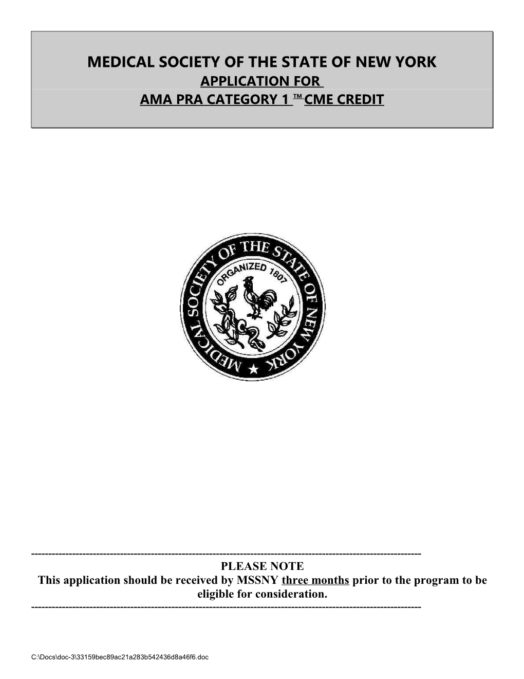 Request for Approval for Cme Activity