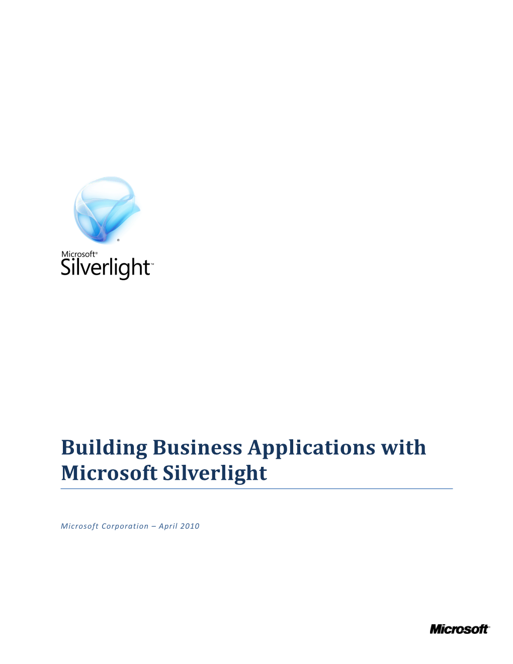 Building Business Applications with Microsoft Silverlight
