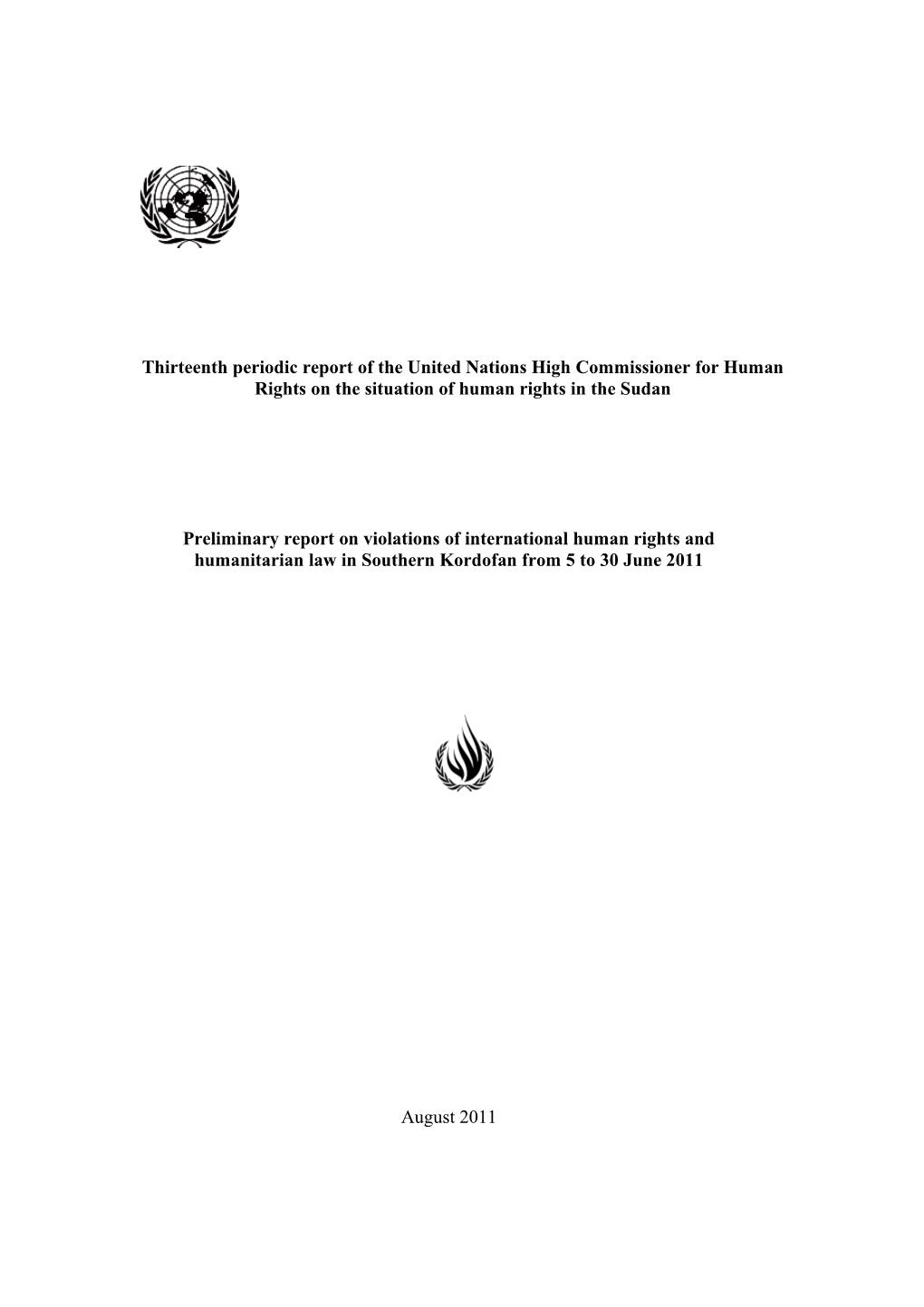 Thirteenth Periodic Report of the United Nations High Commissioner for Human